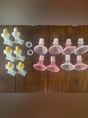 Pumpin Pals Breastfeeding Small Pink Silicone Flanges Set of 4 with Accessories